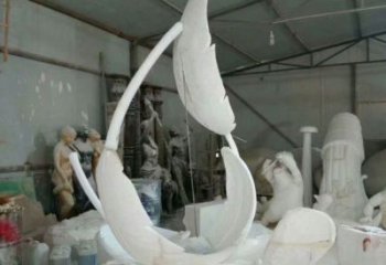 創(chuàng)意羽毛雕塑 啞光景觀小品 公園雕塑