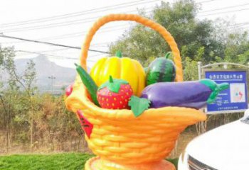 住宅小區果籃雕塑 啞光景觀擺件 公園雕塑