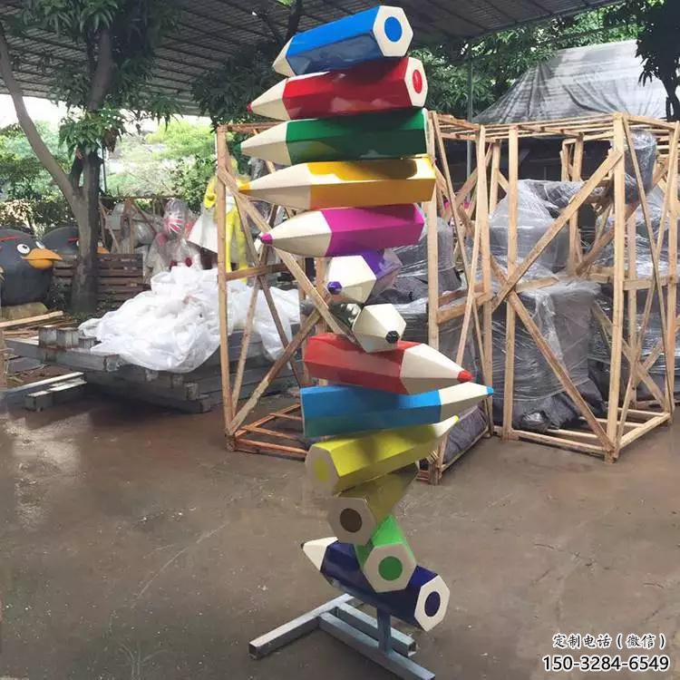 博物館鉛筆雕塑 電鍍現(xiàn)代小品 公園雕塑
