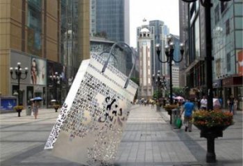 包包雕塑 懸空餐飲店小品 商業(yè)街雕塑