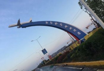 戶外飛機(jī)雕塑 噴漆景觀小品 燈光雕塑