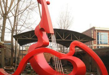 拉絲吉他雕塑 鏤空創(chuàng)意擺件 別墅區(qū)雕塑