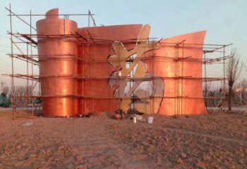 博物館書(shū)形雕塑 電鍍現(xiàn)代小品 公園雕塑