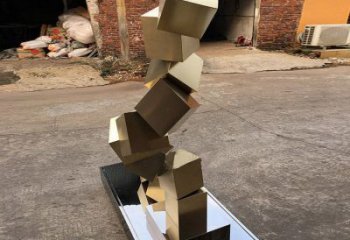 大型魔方雕塑 鍛造發光小品 房地產雕塑