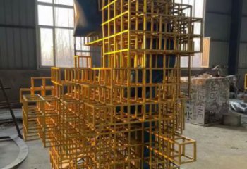 鏤空魔方雕塑 噴水園林小品 住宅小區雕塑