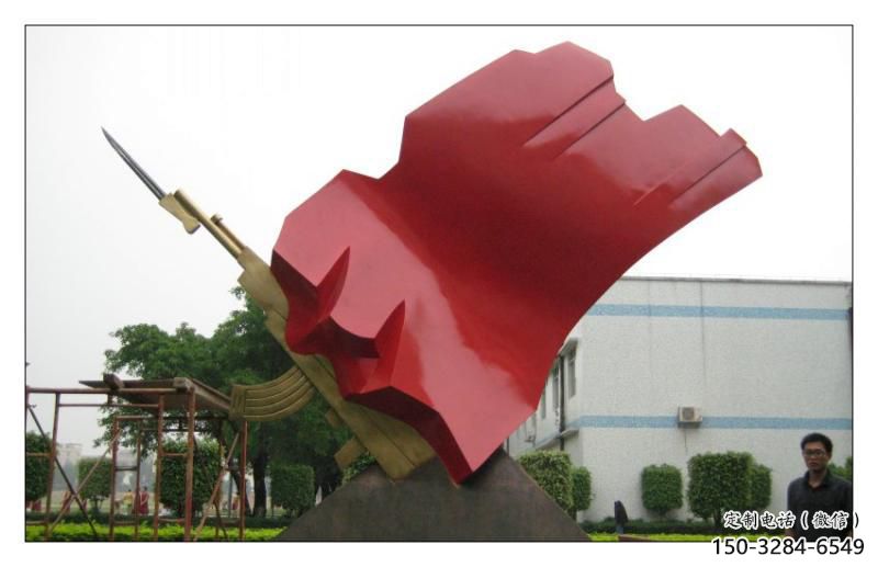 校園國旗雕塑，拉絲黨建雕塑，抽象主題