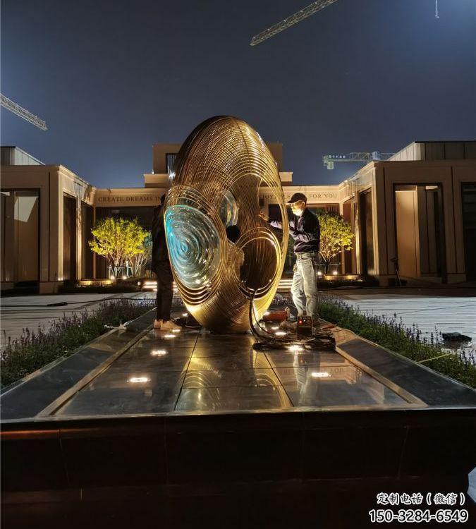 烤漆雞蛋雕塑 鋼管景觀小品 室內雕塑