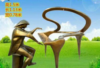 創(chuàng)意鋼琴雕塑 啞光景觀小品 公園雕塑