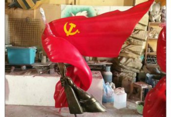 國旗雕塑，革命黨建雕塑，黨建擺件 (2)