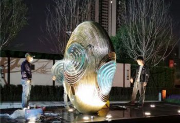 燈光雞蛋雕塑 懸空餐飲店小品 商業街雕塑