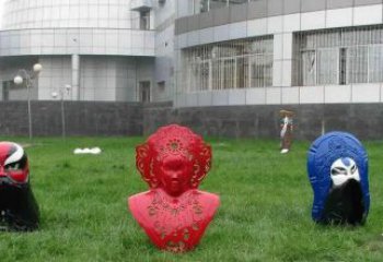 大型臉譜雕塑 歐式步行街擺件 彩繪雕塑