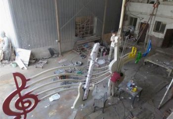 住宅小區(qū)音符雕塑 啞光景觀擺件 公園雕塑