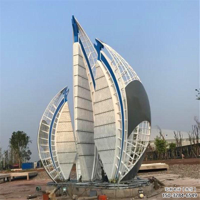 戶外帆船雕塑，鍍金歐式雕塑，鍍金工藝