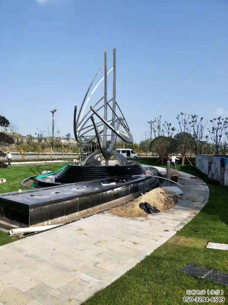 噴漆船艇雕塑 中式村口小品 草地雕塑