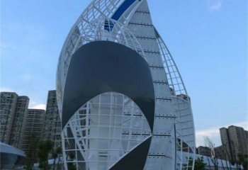 大型帆船雕塑，鍍銅景觀雕塑，鏡面工藝