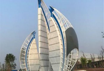 戶外帆船雕塑，鍍金歐式雕塑，鍍金工藝