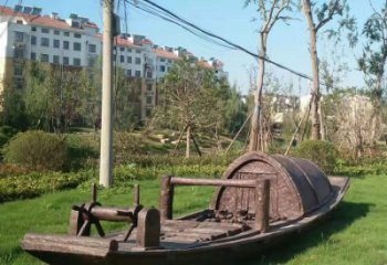 拉絲船艇雕塑 鏤空創(chuàng)意擺件 別墅區(qū)雕塑
