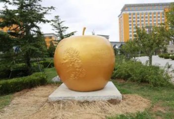 庭院蘋果雕塑 公園草地果蔬雕塑 鍛造水果雕塑