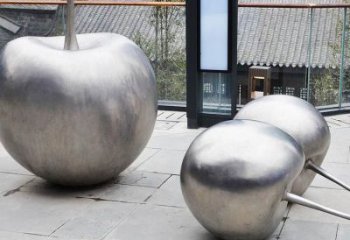 景觀櫻桃雕塑 剪影景觀水果雕塑 商業(yè)街雕塑