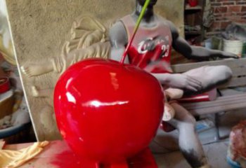 烤漆櫻桃雕塑 鋼管景觀水果雕塑 室內(nèi)雕塑