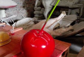 拉絲櫻桃雕塑 鏤空創(chuàng)意擺件 別墅區(qū)雕塑