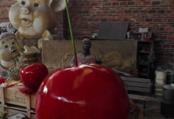 櫻桃雕塑生產商 園林水果雕塑 住宅小區雕塑