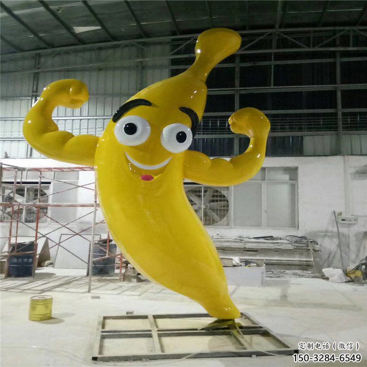 田間香蕉雕塑 彩繪仿真雕塑 園林擺件