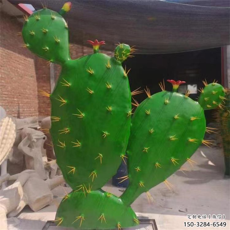 街道仙人掌雕塑 現代景觀植物雕塑 彩繪花卉雕塑