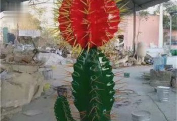農(nóng)村仙人掌雕塑 抽象藝術花卉雕塑 烤漆植物雕塑