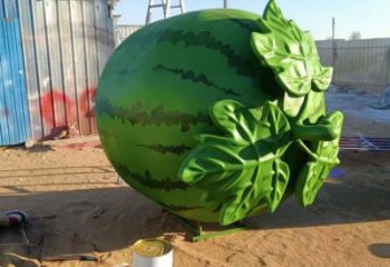 玻璃鋼西瓜雕塑 田間彩繪雕塑 仿真擺件