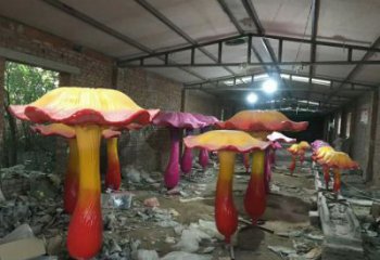 售樓處蘑菇雕塑 商業街仿真雕塑 果蔬擺件