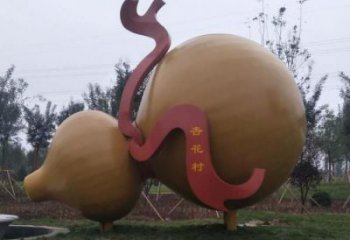 大型葫蘆雕塑 歐式步行街植物雕塑 彩繪雕塑