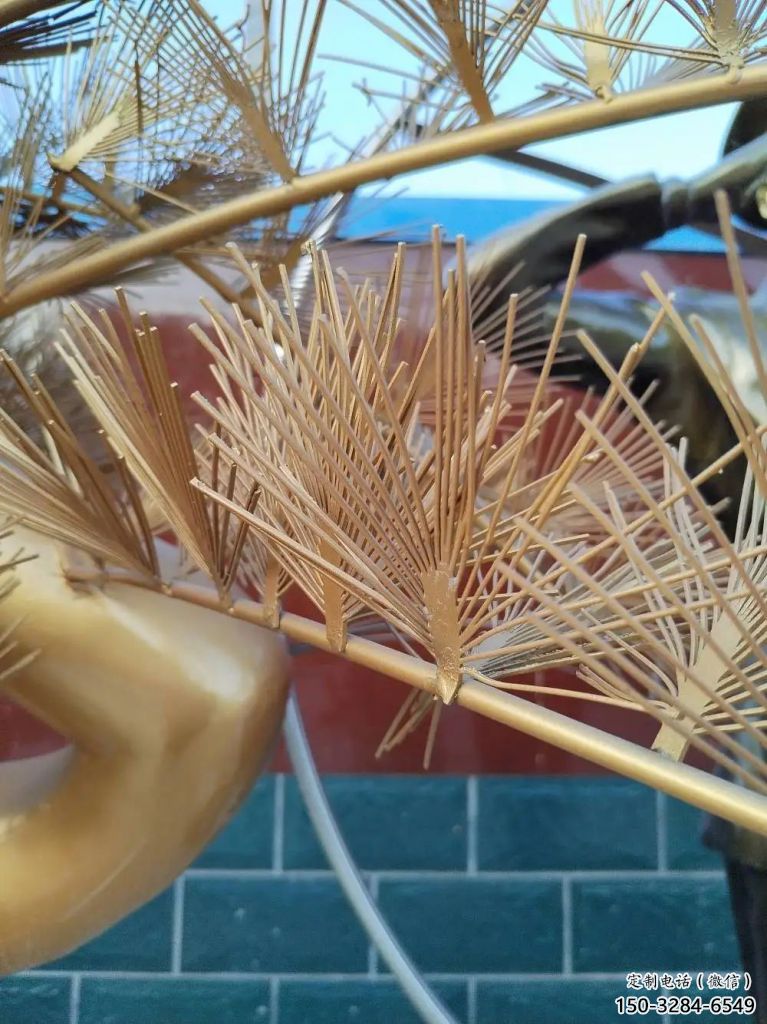 公園松樹雕塑 戶外大樹雕塑 抽象植物雕塑