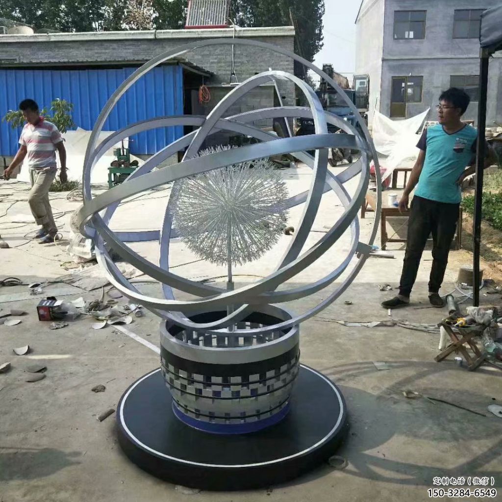 街頭蒲公英雕塑 大型別墅區(qū)花卉雕塑 鋼管植物雕塑