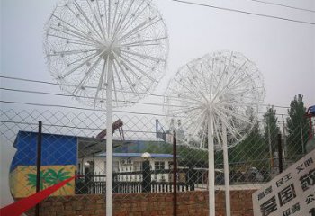 大門口蒲公英雕塑 發(fā)光公園花卉雕塑 仿真植物雕塑