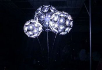 戶外蒲公英雕塑 噴漆花卉雕塑 燈光植物雕塑