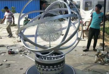 街頭蒲公英雕塑 大型別墅區花卉雕塑 鋼管植物雕塑