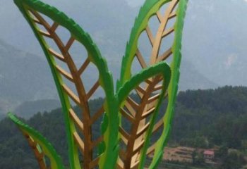 公園樹葉雕塑 戶外花卉雕塑 抽象植物雕塑