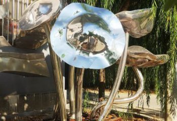 大門口荷葉雕塑 發(fā)光公園植物雕塑 仿真花卉雕塑