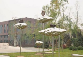 公園荷葉雕塑 戶外植物雕塑 抽象花卉雕塑