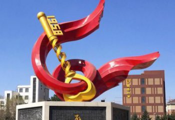 戶外精神堡壘雕塑 噴漆標(biāo)識(shí)雕塑 燈光標(biāo)牌雕塑