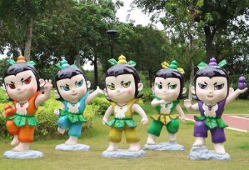 卡通葫蘆娃雕塑生產 店門口園林雕塑 動漫小品