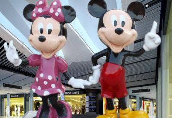 啞光唐老鴨雕塑 拉絲卡通雕塑 步行街動漫雕塑