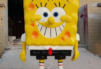 海綿寶寶雕塑 烤漆大型卡通雕塑 仿真動漫雕塑