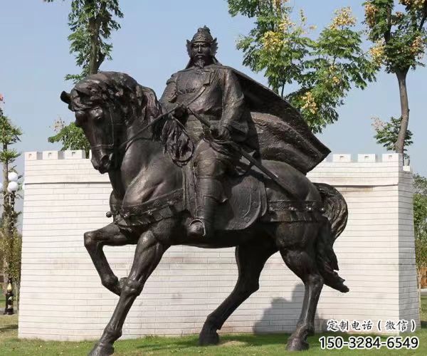 仿古岳飛雕塑 草地名人雕塑 房地產(chǎn)肖像雕塑
