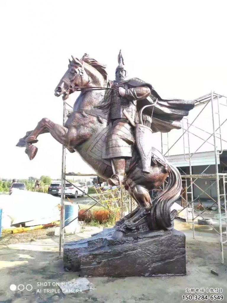 景觀岳飛雕塑 鑄銅名人雕塑 商業街肖像雕塑