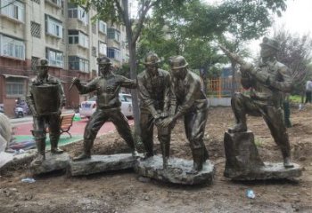 工人雕塑 烤漆大型民俗雕塑 歐式勞動雕塑