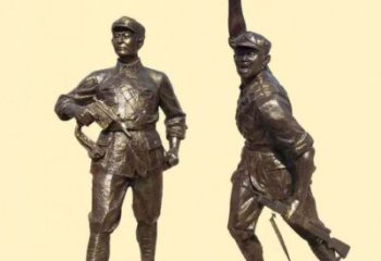 草地交警雕塑 現代校園軍人雕塑 大型士兵雕塑