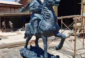 鑄造岳飛雕塑 中式村口名人雕塑 景觀肖像雕塑