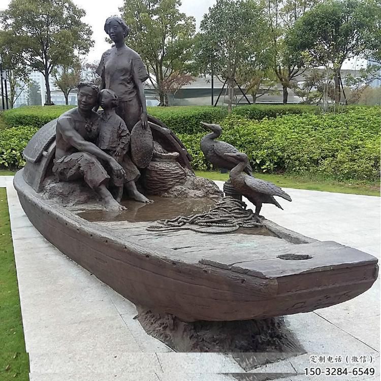 船夫雕塑廠家 民俗雕塑 步行街?jǐn)[件